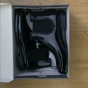 Henry Ferrera black shiny short rain boots size 9